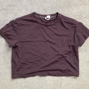 Diadora Cropped Short Sleeve T-Shirt - Deep Plum